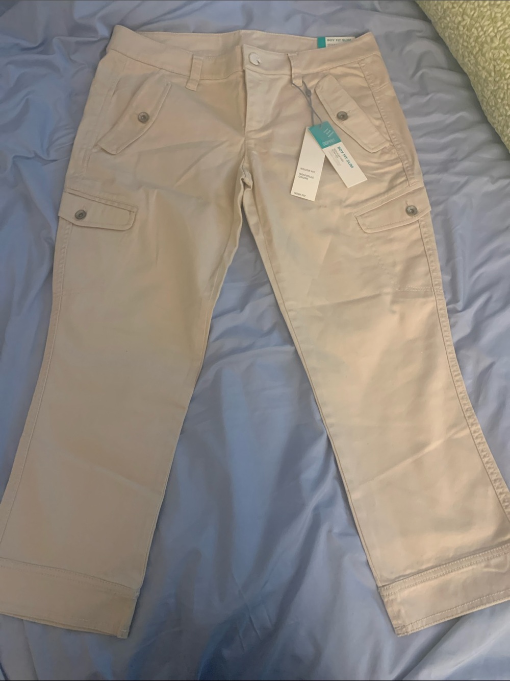 Esprit Women's Cropped Cargo Jeans in Light Beige